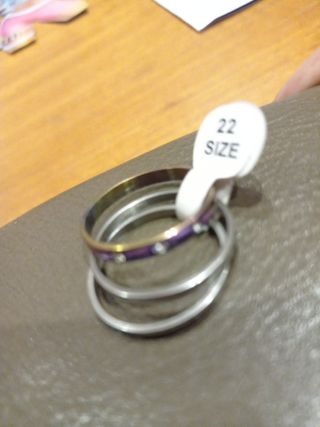 Anillo nuevo 3 aros unisex, talla 22