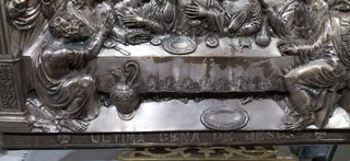 Cuadro en  cobre y plata. Ultima cena