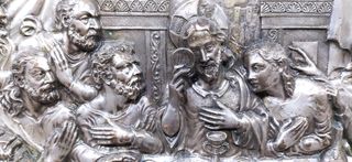 Cuadro en  cobre y plata. Ultima cena