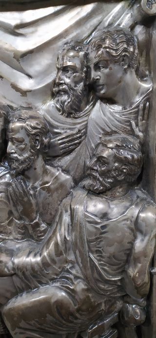 Cuadro en  cobre y plata. Ultima cena