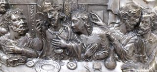 Cuadro en  cobre y plata. Ultima cena