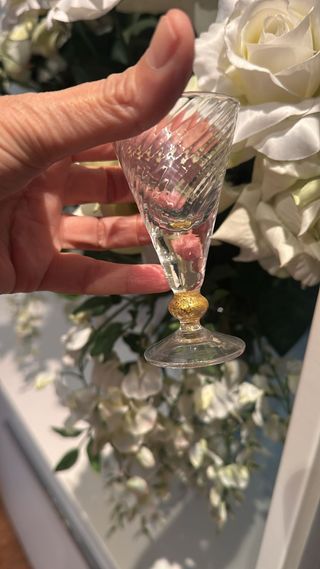 Set da liquore in vetro di Murano con finiture dorate