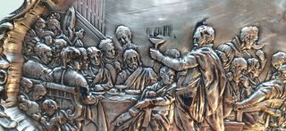 Antiguo cuadro repujado en  plata