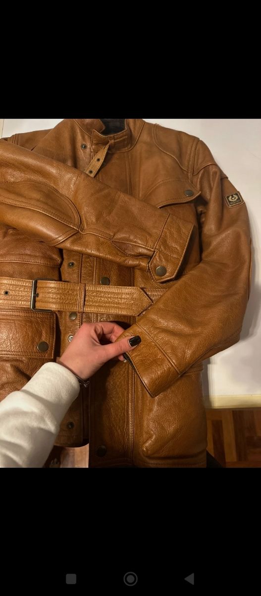 Abrigo Belstaff cuero mujer original 