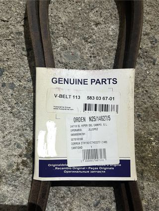 Correa transmision triangular VBELT 113 sirve
