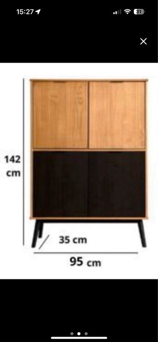 Armario Cómoda Salon 4 Puertas 95x35x142 cm 