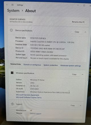 HP Pavillion All in One 24”