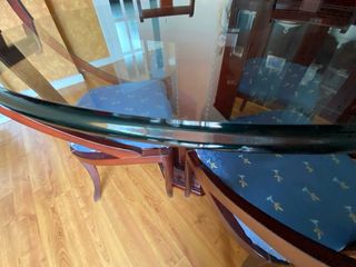 Conjunto mesa redonda vidrio templado+ 4 sillas