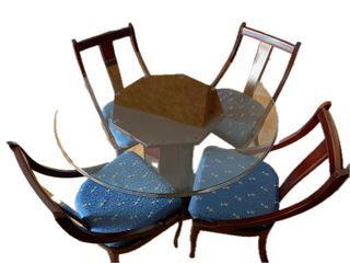 Conjunto mesa redonda vidrio templado+ 4 sillas