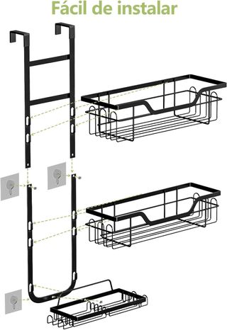 Estanteria Baño sin Taladro con 3 Niveles