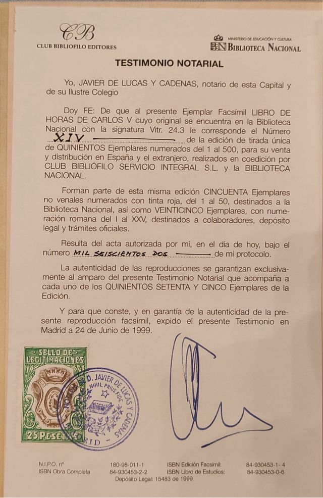 LIBRO DE LAS HORAS DE CARLOS V