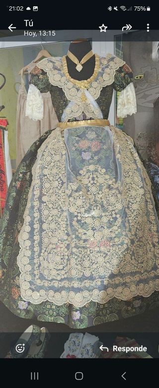 Traje Fallera: Azul & Multicolor