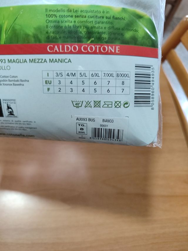 Maglia uomo mezza manica nuova