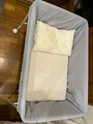 Moises plegable bebe azul claro y beige ...NUEVO..