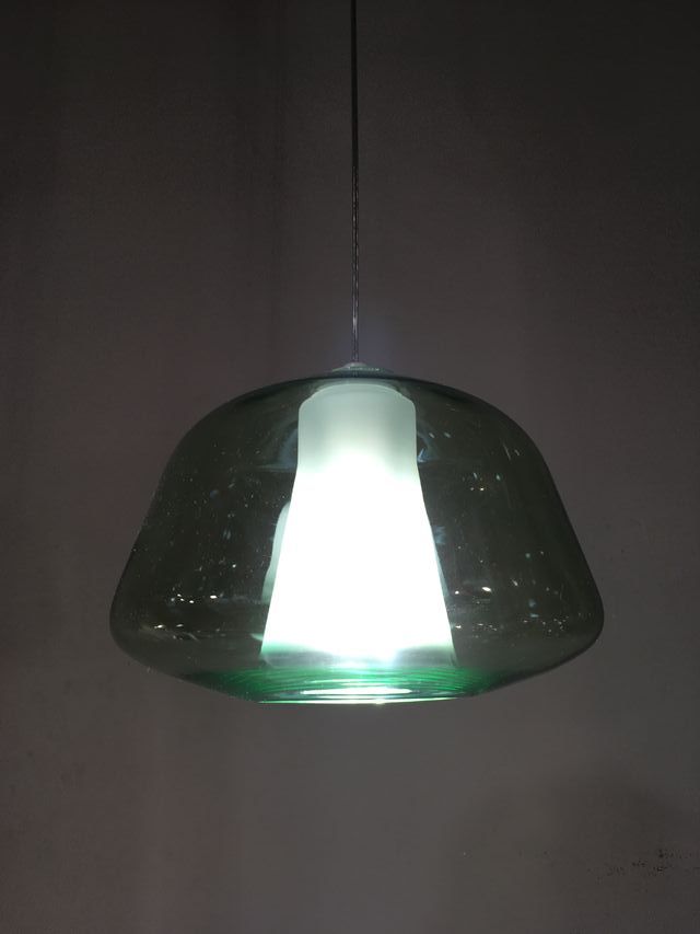 Lampadario vetro soffiato verde