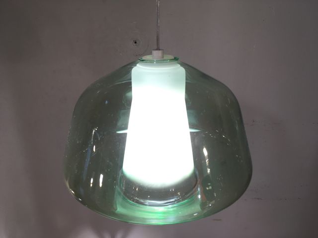 Lampadario vetro soffiato verde