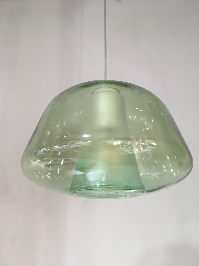 Lampadario vetro soffiato verde