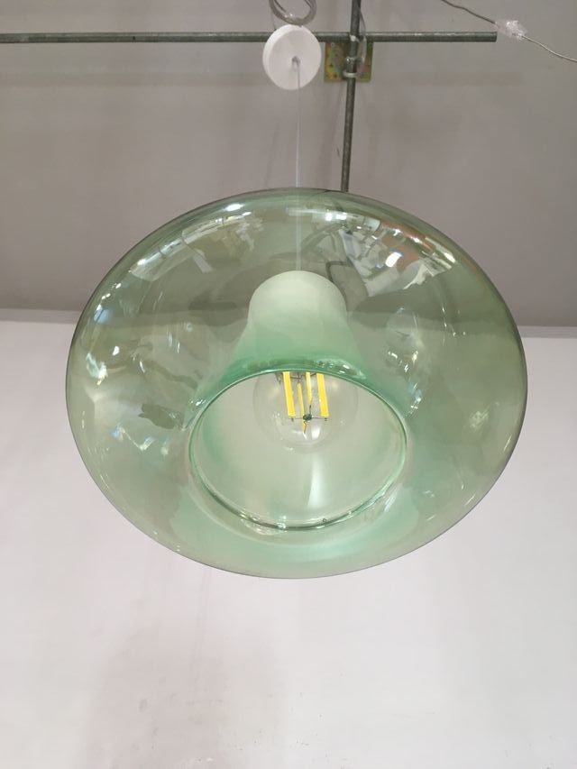 Lampadario vetro soffiato verde