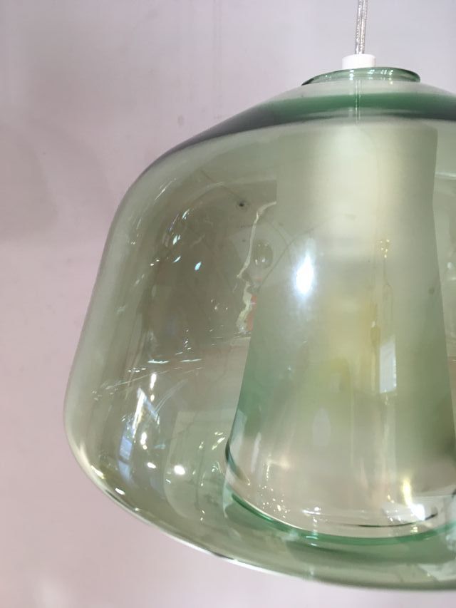 Lampadario vetro soffiato verde