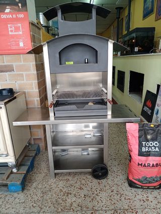 Acciaio inox, moderna griglia con cassetto e griglia