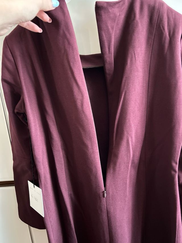 Vestito bordeaux midi nuovo