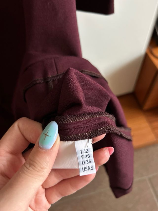 Vestito bordeaux midi nuovo
