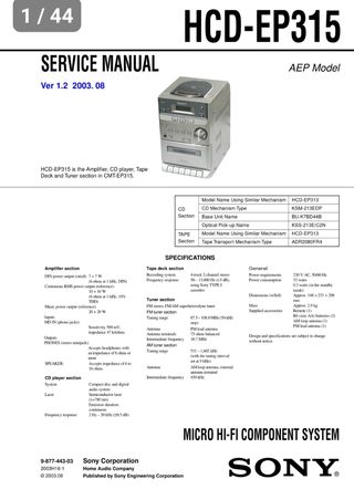 Minicadena Sony HCD-EP315