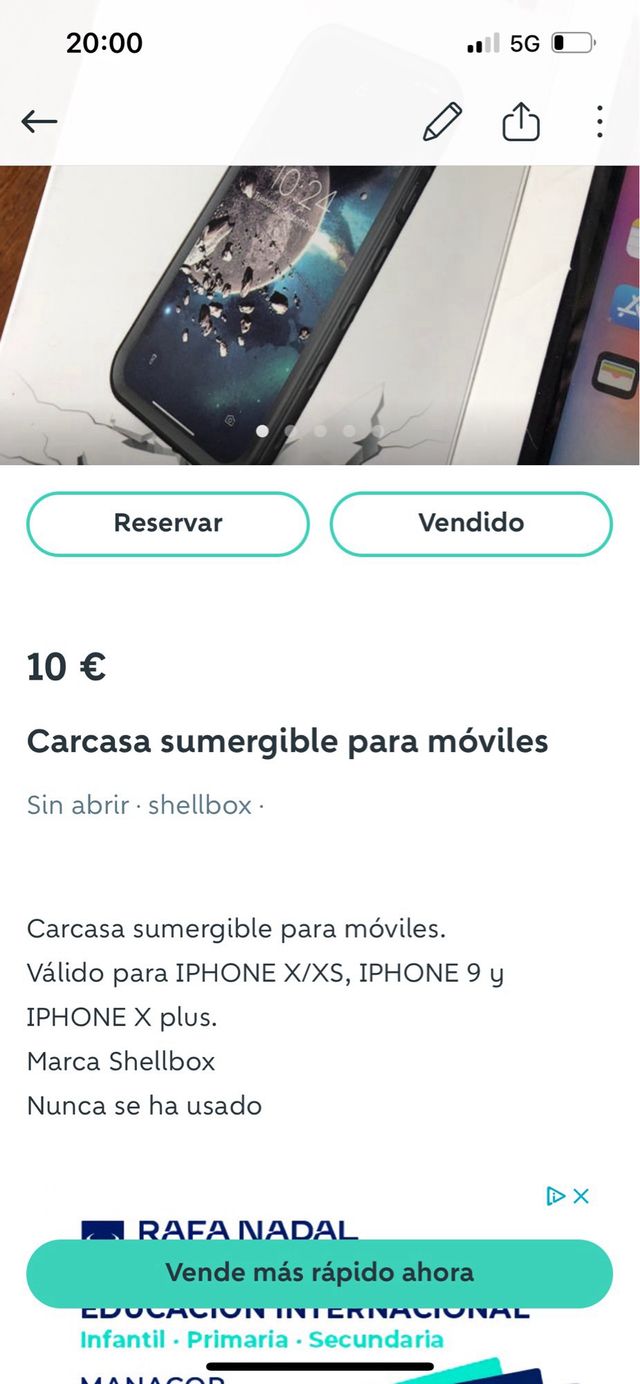 Carcasa de movil para el agua