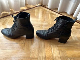 Botines cuero negro Zara talla 40