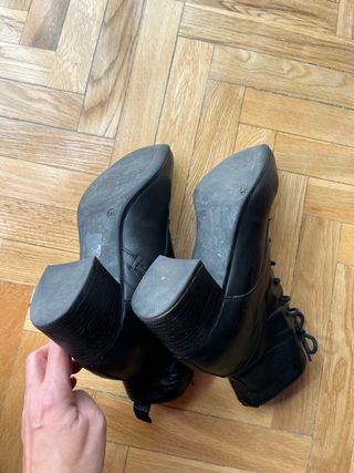 Botines cuero negro Zara talla 40