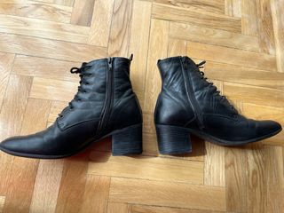 Botines cuero negro Zara talla 40