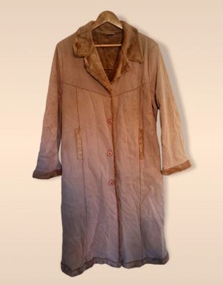 Vintage long sherpa coat ecopiel