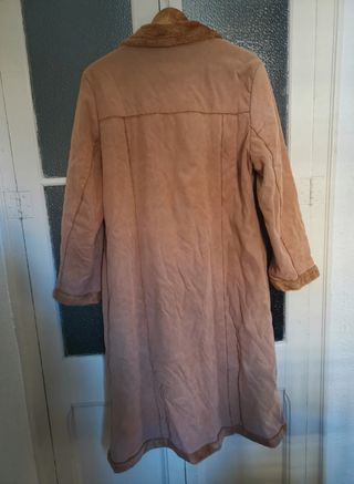 Vintage long sherpa coat ecopiel