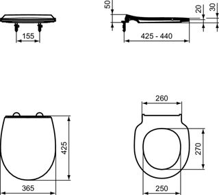 Ideal Standard - Universal, Asiento WC curvo unive