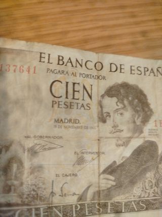 Billete de 100 pesetas de 1965