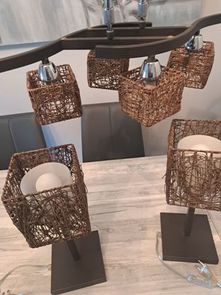 Conjunto lámparas dormitorio hilo
