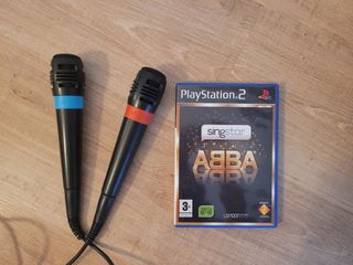 Micrófonos Singstar PS2 con juego ABBA