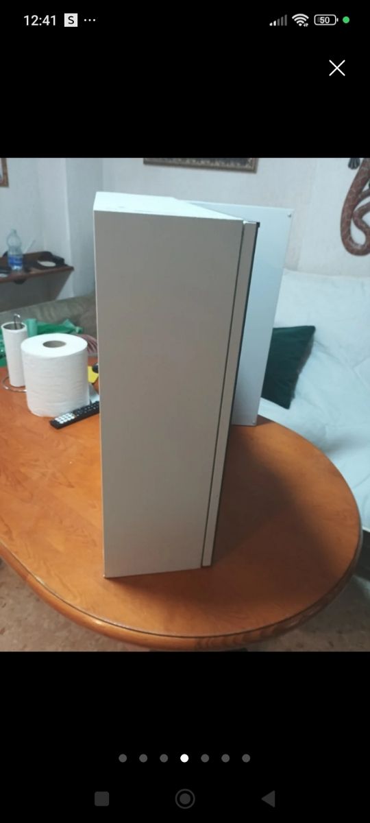 Mobile pensile da bagno bianco con specchi  