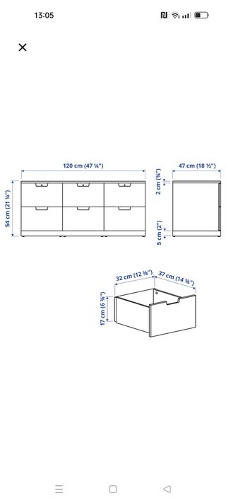 Cómoda 6 cajones nordli Ikea