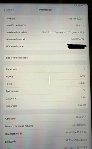 iPad Pro 12.9 5gen 2TB