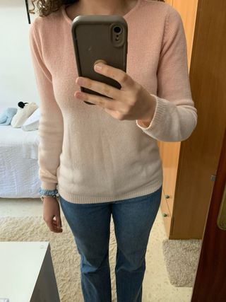 Jersey bicolor rosa de El Corte Inglés