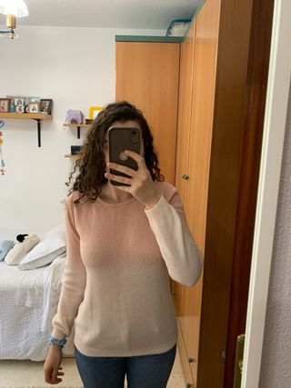 Jersey bicolor rosa de El Corte Inglés