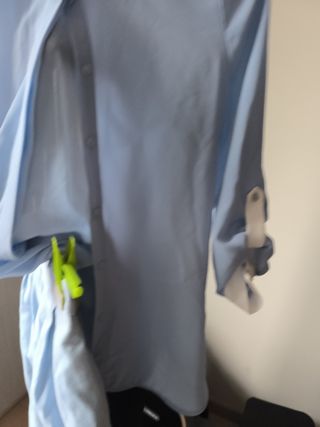 Conjunto falda y blusa azul celeste 