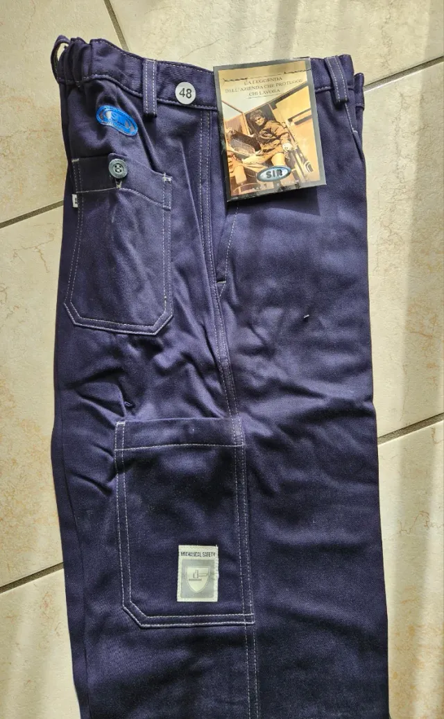 PANTALONE LAVORO SIR fustagno BLU cotone taglia 48