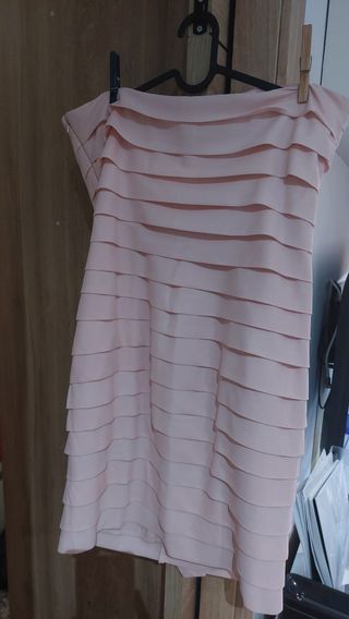 Vestido corto de fiesta color rosa