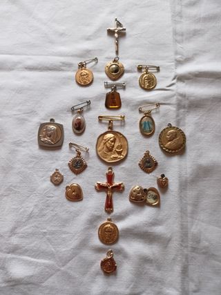 Lotto antiche medagliette sacre antiche
