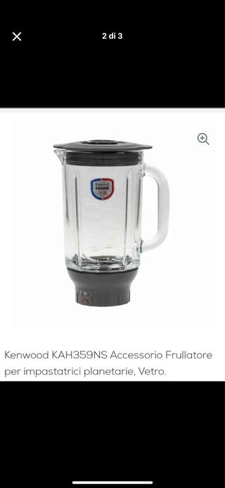 Frullatore in vetro per  planetaria Kenwood