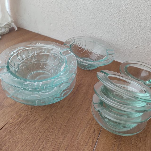 Lote de ceniceros de cristal La Mediterránea