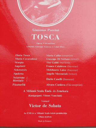 Opera Tosca de Puccini en vinilos