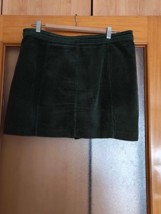 Minifalda pana verde Zara xl